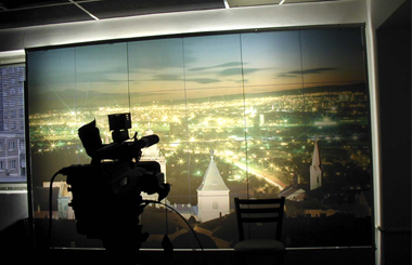 TV studio background light wall